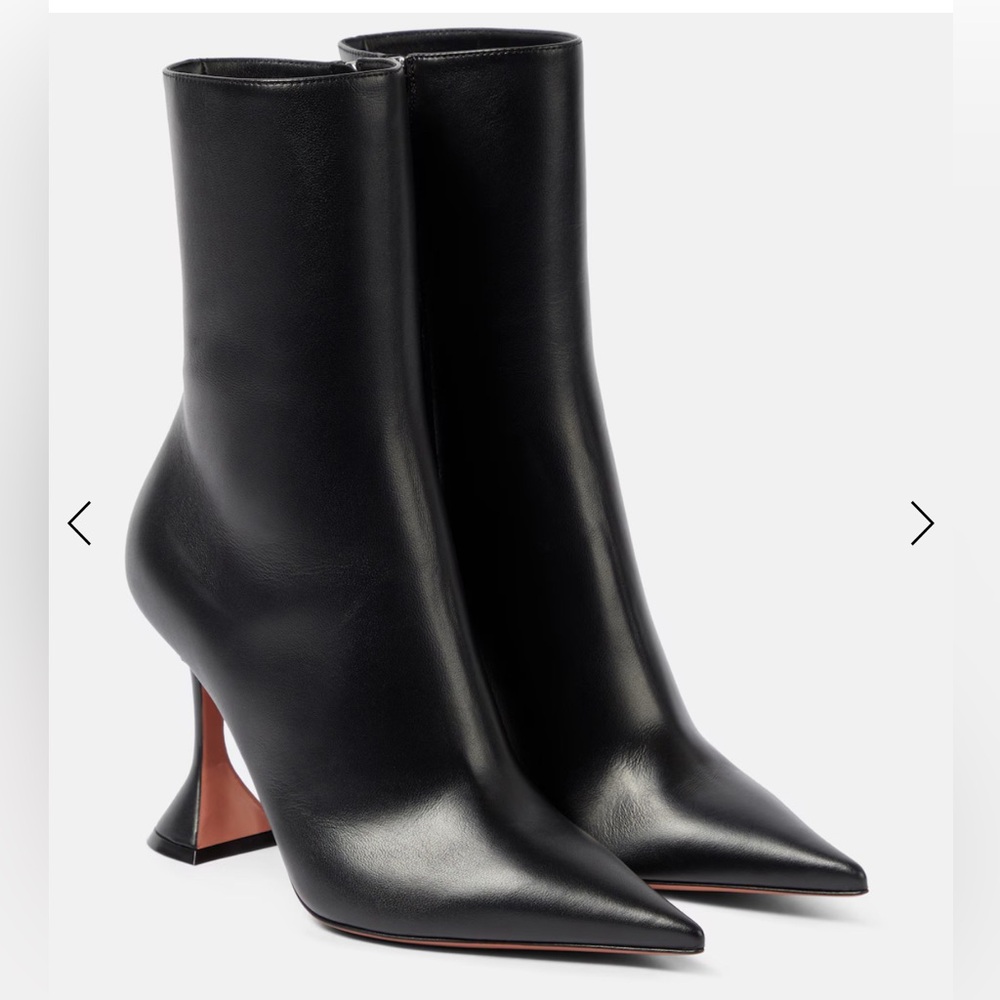 Amina Muaddi Black Heeled Boots